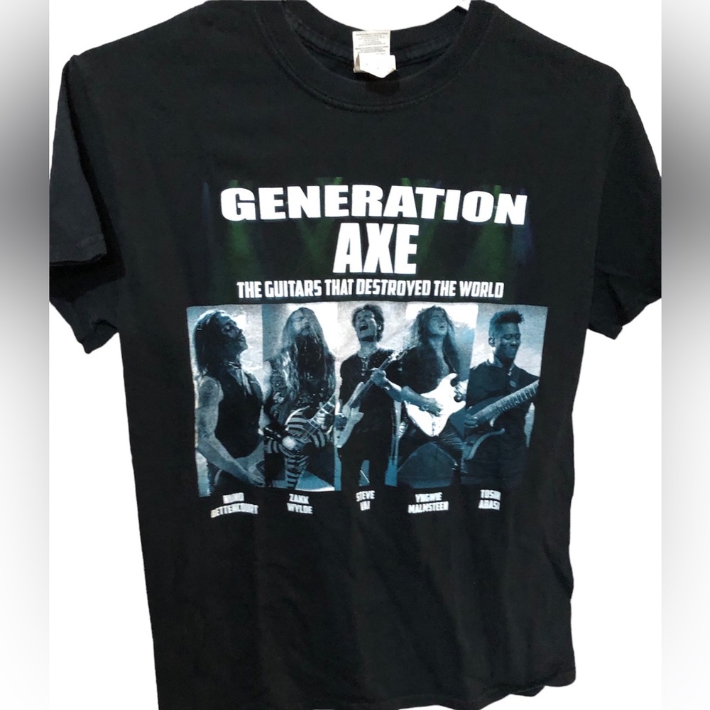 Generation Axe 2018 Tour Black T-Shirt Vai Wylde Malmsteen Bettencourt Abasi S